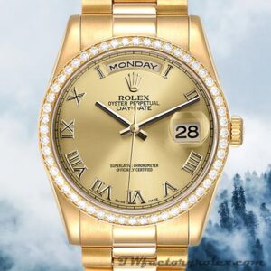 TW Rolex Day-Date 118348-0147 Men's 36mm Champagne Dial